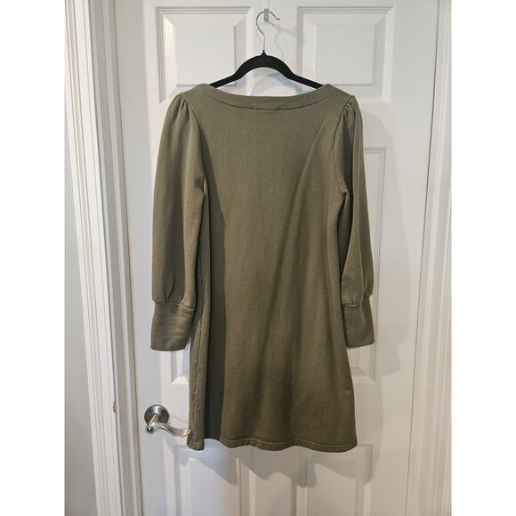 Emerson Fry Organic Cotton Olive Green Dress M Square Neck Sweatshirt Tuckernuck - Picture 6 of 6